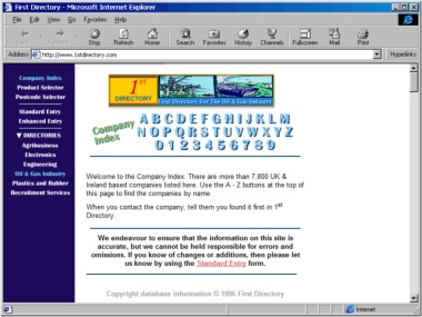 Website Screen Shot from 1997